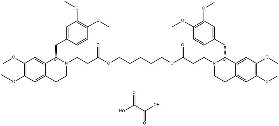 (1R,1'R)-2,2'-(3,11-Dioxo-4,10-dioxatridecammethylene)-bis-(1,2,3,4-tetrahydro-6,7-dimethoxy-1-veratrylisoquindline) -dioksalat