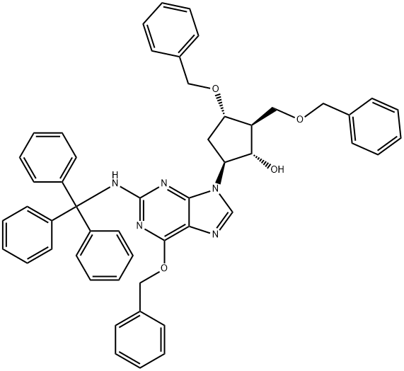 (1S,2S,3S,5S)-3-Benzyloxy-2-benzyloxymethyl-5-[6-benzyloxy-2-(tritil-amino)-purin-9-yl]-cyclopentanol
