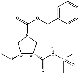[2-[(3R,4S)-4-etil-1-[(fenilmetoksi)karbonil]-3-pirolidinyl]-2-oksoetil]garam dalam dimetil-Sulfoxonium