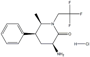 (3S,5S,6R)-3-amino-6-metil-5-fenil-1-(2,2,2-trifluoroethyl)piperidin-2-satu hidroklorida