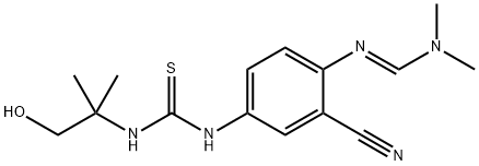 (E)-N'-(2-cyano-4-(3-(1-hidroksi-2-metilpropan-2-yl)tioureido)fenil)-N,N-dimetilformimidamida