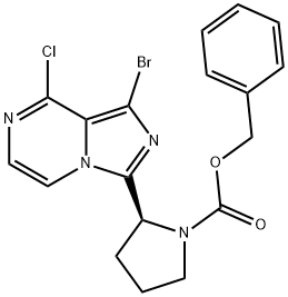 (S)-benzyl 2-(1-bromo-8-chloroimidazo[1,5-a]pirazin-3-yl)pyrrolidine-1-karboksilat
