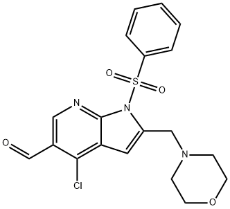 1H-Pyrrolo[2,3-b]pyridine-5-carboxaldehyde, 4-chloro-2-(4-morpholinylmethyl)-1-(fenilsulfonil)-
