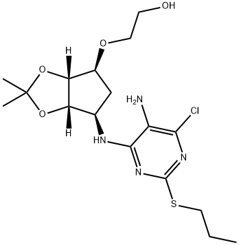 2-(((3aR,4S,6R,6aS)-6-((5-amino-6-chloro-2-(propylthio)pirimidin-4-yl)amino)-2,2-dimetiltetrahidro-3aH-siklopenta[ d][1,3]dioxol-4-yl)oxy)etanol
