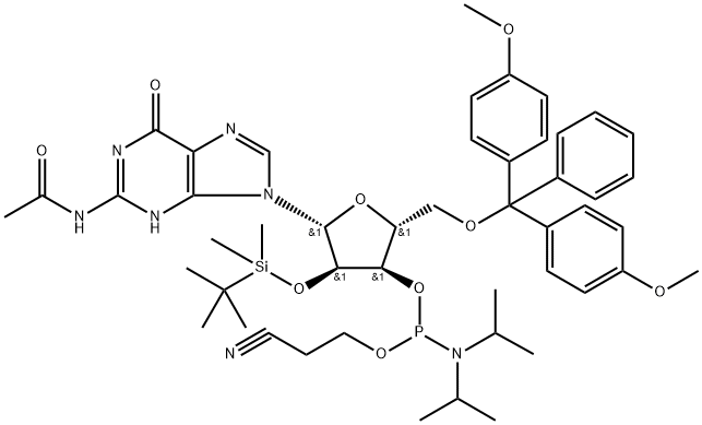 2'-O-[(tert-butil)dimetilsilil]-N-asetilguanosin-3'-(2-cyanoethyl-N,N-diisopropyl)fosforamidit