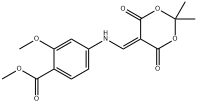 4-[(2,2-Dimetil-4,6-diokso-[1,3]dioxan-5-ylidenemethyl)-amino]-2-metoxy-benzoic acid metil ester
