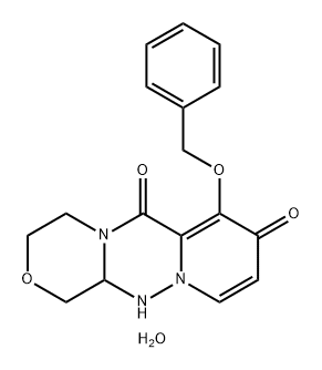 7-(benzyloxy)-3,4,12,12a-tetrahydro- 1H-[1,4]oxazino[3,4-c]pyrido[2,1-f][1,2,4]triazine- 6, 8-dione, hemihidrat