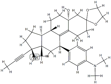 Estr-9-en-3-one, 11-[4-(dimethylamino)fenil]-5,17-dihydroxy-17-(1-propynyl)-, kitaran 1,2-ethanediyl asetal, (5a,11b,17b )-
