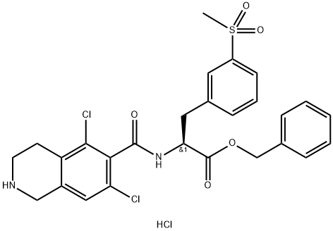 L-Fenilalanin, N-[(5,7-dikloro-1,2,3,4-tetrahydro-6-isoquinolinyl)karbonil]-3-(metilsulfonil)-, fenilmetil ester, hidroklorida (1:1)