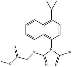 Metil 2-(5-broMo-4-(4-cyclopropylnaphthalen-1-yl)-4H-1,2,4-triazol-3-ylthio)acetate