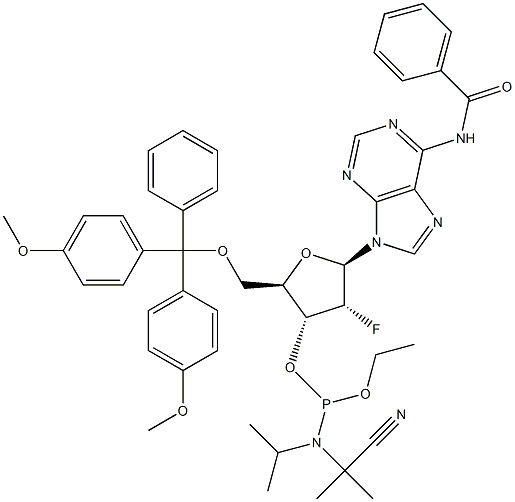 N-Benzoyl-5'-O-[bis(4-methoxyphenyl)phenylmethyl]-2'-deoxy-2'-fluoroadenosine 3'-[2-cyanoethyl N,N-bis(1-methylethyl)phosphoramidit]