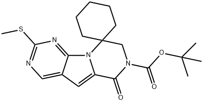 Spiro[cyclohexane-1,9'(6'H)-pyrazino[1',2':1,5]pyrrolo[2,3-d]pyrimidine]-7'(8'H)-asid karboksilik, 2' -(methylthio)-6'-oxo-, 1,1-dimethylethyl ester