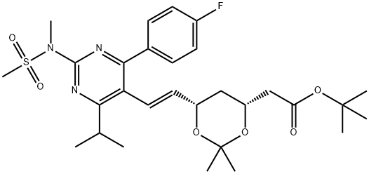 tert-Butil 6-[(1E)-2-[4-(4-fluorofenil)-6-(1-metiletil)-2-[metil(metilsulfonil)amino]-5-pirimidinil]etenal]-2,2- dimetil-1,3-dioksana-4-asetat